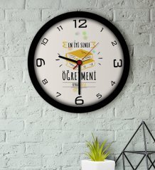Kişiye Özel En İyi Sınıf Öğretmeni Ahşap Duvar Saati-6