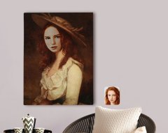Kişiye Özel Kadın Rönesans Tasarımlı Kanvas Tablo 70x100cm-2