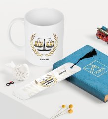 Kişiye Özel Avukat Temalı Kupa ve Kitap Ayracı Seti - 1