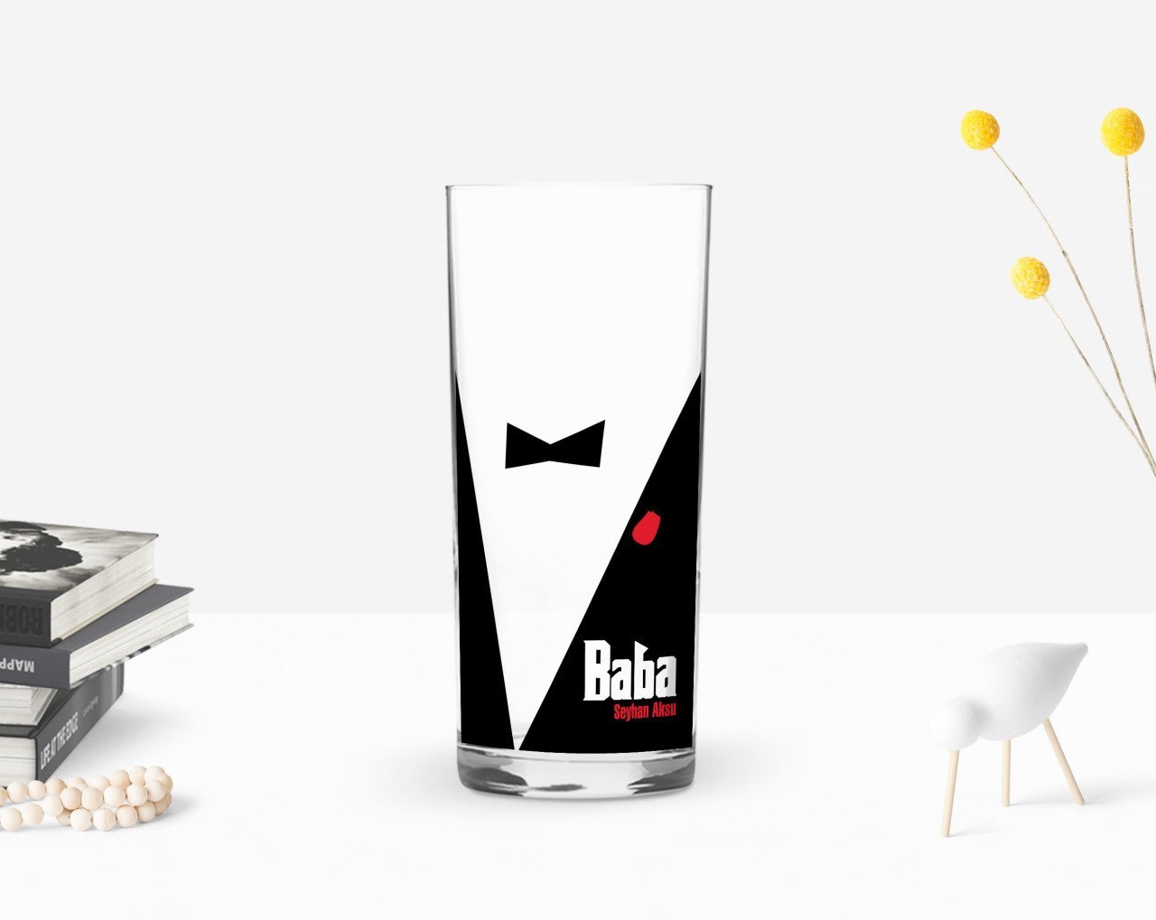 Kişiye Özel Renkli Baskılı Godfather Baba Tasarımlı Rakı Bardağı-10