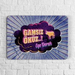 Kişiye Özel Retro Ahşap Duvar Levhası (Gamsız Öküz Duvar Yazılı) 1