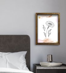 BK Gift Otel Odası Konseptli Doğal Masif Ahşap Çerçeveli Tablo 30x40cm-93