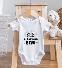 BK Kids Koverun Beni Tasarımlı Beyaz Bebek Body Zıbın-1