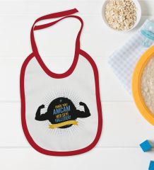 BK Kids Amcam Her Şeyi Halleder Tasarımlı Kırmızı Bebek Mama Önlüğü-1