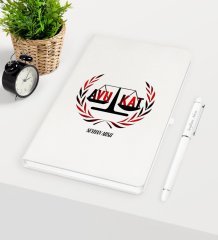 Kişiye Özel Avukat Temalı Beyaz Defter Kalem Seti - 2