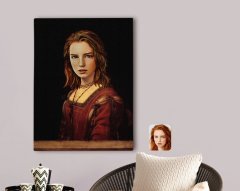 Kişiye Özel Kadın Rönesans Tasarımlı Kanvas Tablo 70x100cm-1