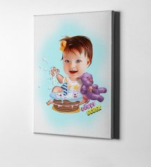 Kişiye Özel Bebek Karikatür Kanvas Tablo (50 x 70 cm.) 8