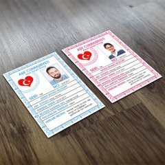 Kişiye Özel İkili Renkli Ahşap Sevgili Kimliği