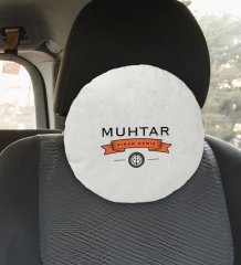 Kişiye Özel İsimli Muhtar Tasarımlı Yuvarlak Araç Koltuk Yastığı-2