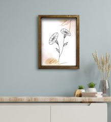 BK Gift Otel Odası Konseptli Doğal Masif Ahşap Çerçeveli Tablo 30x40cm-92