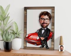 BK Gift Kişiye Özel Patron Karikatürlü 3D Ahşap Tablo, Sevgiliye Hediye, Arkadaşa Hediye, Yıl Dönümü Hediyesi, Doğum Günü Hediyesi-1