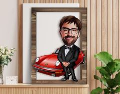 BK Gift Kişiye Özel Patron Karikatürlü 3D Ahşap Tablo, Sevgiliye Hediye, Arkadaşa Hediye, Yıl Dönümü Hediyesi, Doğum Günü Hediyesi-1