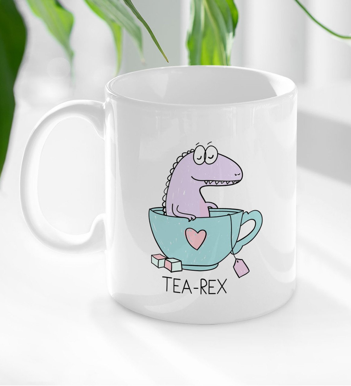 BK Gift Tea Rex Tasarımlı Beyaz Kupa Bardak-1