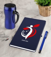 Kişiye Özel Eczacı Lacivert Defter Kalem Termos Mug Seti-4