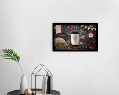 BK Home Coffee Tasarımlı Dekoratif Ahşap Siyah Çerçeveli Tablo-38