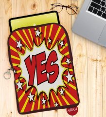 BK Gift Pop Art Tasarımlı Taşınabilir Koruyucu Tablet Kılıfı & Organizer Çanta - Bordo-5