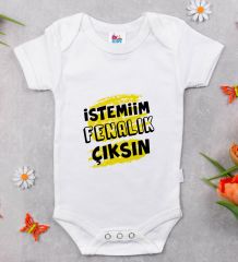 BK Kids İstemiim Fenalık Çıksın Tasarımlı Beyaz Bebek Body Zıbın-1