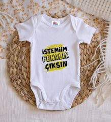 BK Kids İstemiim Fenalık Çıksın Tasarımlı Beyaz Bebek Body Zıbın-1