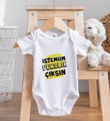 BK Kids İstemiim Fenalık Çıksın Tasarımlı Beyaz Bebek Body Zıbın-1