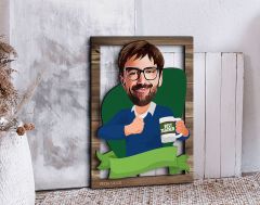 BK Gift Kişiye Özel Erkek Öğretmen Karikatürlü 3D Ahşap Tablo, Sevgiliye Hediye, Arkadaşa Hediye, Yıl Dönümü Hediyesi, Doğum Günü Hediyesi-5