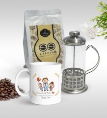 Kişiye Özel Dünyanın En İyi Babası Tasarımlı Kupa & French Press & 250gr Filtre Kahve Hediye Seti-8