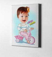 Kişiye Özel Bebek Karikatür Kanvas Tablo (50 x 70 cm.) 6