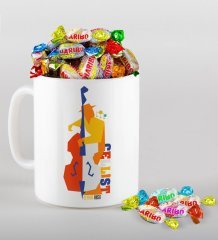 Kişiye Özel Cellist Kupa ve Haribo Şeker Hediye Seti-1