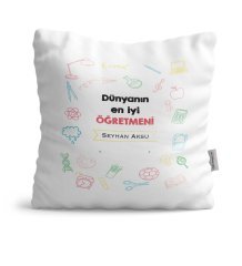 Kişiye Özel Dünyanın En İyi Öğretmeni Saten Yastık - 14