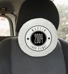 Kişiye Özel İsimli Made In Tasarımlı Yuvarlak Araç Koltuk Yastığı-1