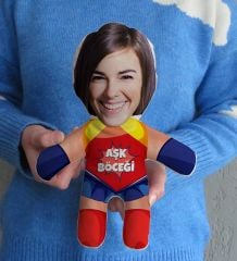 BK Gift Kişiye Özel Fotoğraflı Aşk Böceği Bebek Yastık-1
