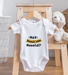 BK Kids Hopaliyim Tasarımlı Beyaz Bebek Body Zıbın-1