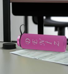 BK Gift Kişiye Özel İsimli Pembe Defter ve Cam Matara Hediye Seti-7, Sevgiliye Hediye, Arkadaşa Hediye, Yeni İş Hediyesi