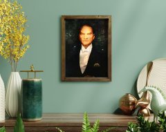 BK Home Atatürk Tasarımlı Doğal Masif Ahşap Çerçeveli Tablo 45x65cm-1
