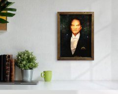 BK Home Atatürk Tasarımlı Doğal Masif Ahşap Çerçeveli Tablo 45x65cm-1