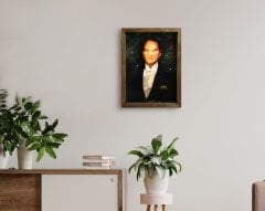 BK Home Atatürk Tasarımlı Doğal Masif Ahşap Çerçeveli Tablo 45x65cm-1