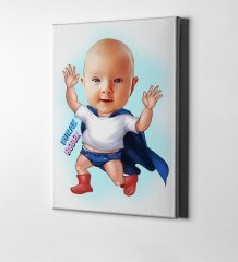 Kişiye Özel Bebek Karikatür Kanvas Tablo (50 x 70 cm.) 5