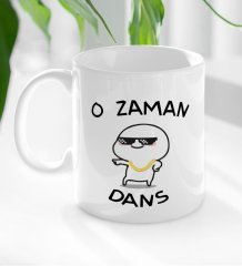 BK Gift O Zaman Dans Tasarımlı Beyaz Kupa Bardak-1