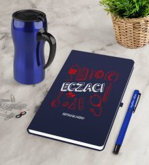 Kişiye Özel Eczacı Lacivert Defter Kalem Termos Mug Seti-2