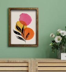 BK Gift Otel Odası Konseptli Doğal Masif Ahşap Çerçeveli Tablo 30x40cm-89