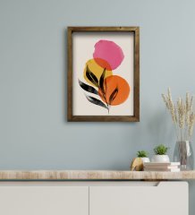 BK Gift Otel Odası Konseptli Doğal Masif Ahşap Çerçeveli Tablo 30x40cm-89