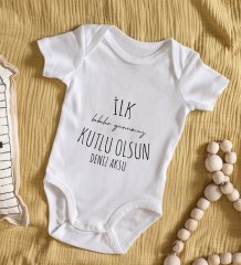 BK Kids İsimli İlk Babalar Günümüz Tasarımlı Bebek Body Zıbın - Model 1