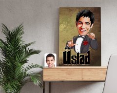 Kişiye Özel Üstad Karikatürlü Kanvas Tablo 50x70cm-2