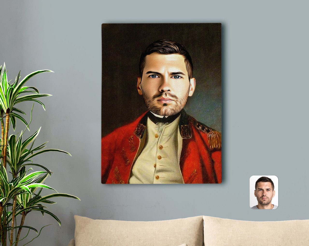 Kişiye Özel Erkek Rönesans Tasarımlı Kanvas Tablo 50x70cm-2