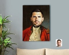 Kişiye Özel Erkek Rönesans Tasarımlı Kanvas Tablo 50x70cm-2