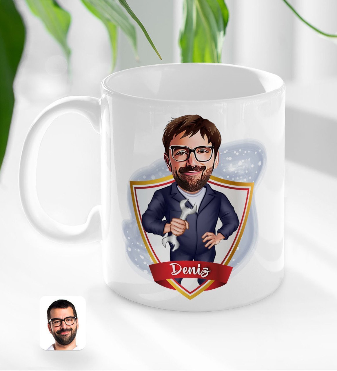 Kişiye Özel İsimli Tamirci Karikatürlü Beyaz Kupa Bardak-1