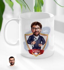 Kişiye Özel İsimli Tamirci Karikatürlü Beyaz Kupa Bardak-1