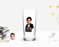 Kişiye Özel Renkli Baskılı Godfather Baba Karikatürlü Rakı Bardağı-4