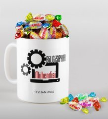 Kişiye Özel Bilgisayar Mühendisi Kupa ve Haribo Şeker Hediye Seti-3