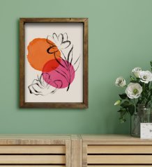 BK Gift Otel Odası Konseptli Doğal Masif Ahşap Çerçeveli Tablo 30x40cm-88