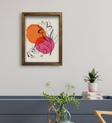 BK Gift Otel Odası Konseptli Doğal Masif Ahşap Çerçeveli Tablo 30x40cm-88